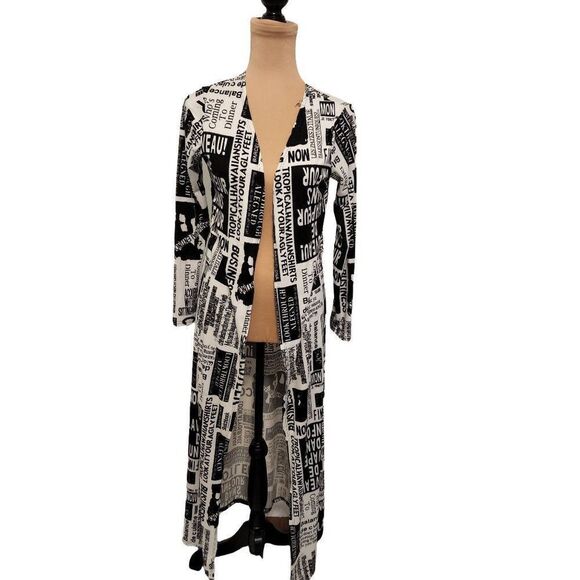 Women's Newsprint Duster Large - Picture 1 of 7